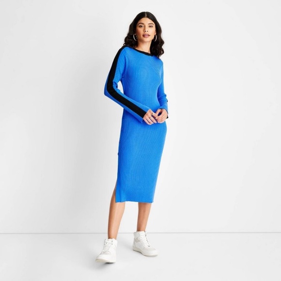 🔖 FUTURE COLLECTIVE x Target Long Sleeve Sweater Dress Kahlana Barfield Brown - Picture 3 of 17